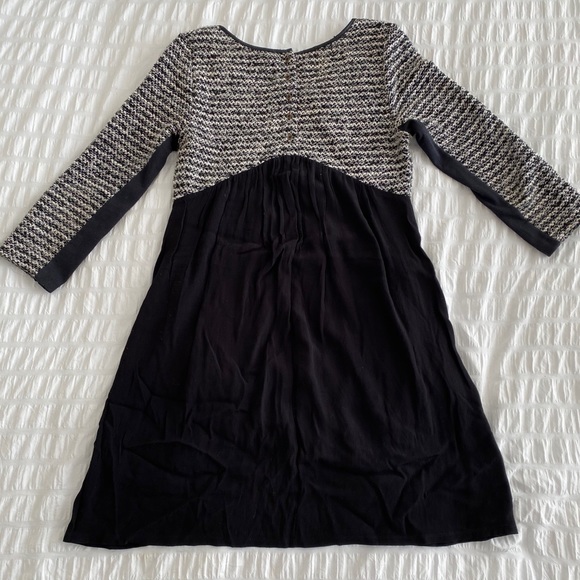 Anthropologie Maeve Knit Faux Leather Trim Dress - Picture 4 of 5